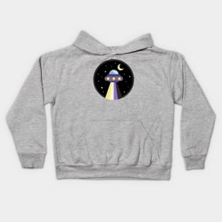 Kawaii Pride Non-Binary UFO Kids Hoodie